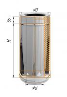 Дымоход Феррум утепленный нержавеющий (430/0,5мм)/зеркальный нержавеющий ф115/200 L=0,5м по воде