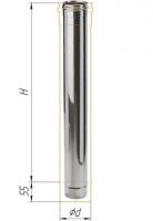 Дымоход Феррум нержавеющий (430/0,5 мм) ф115 L=1,0м
